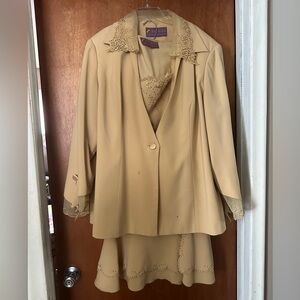 SOGIC Suit of God in Church 3-Piece Yellow Beaded Suit Aprox Size 24